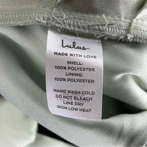 NWT Lulu's Asymmetrical Always Celebrating Sage Satin Mini Dress Size Small - Picture 13 of 13